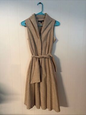 Sharagano Sleeveless Belted Midi Dress